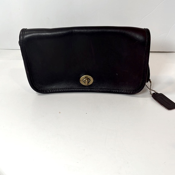 COACH rare vintage Bonnie Cashin Brown Leather made NYC Crossbody Bag - Picture 3 of 11